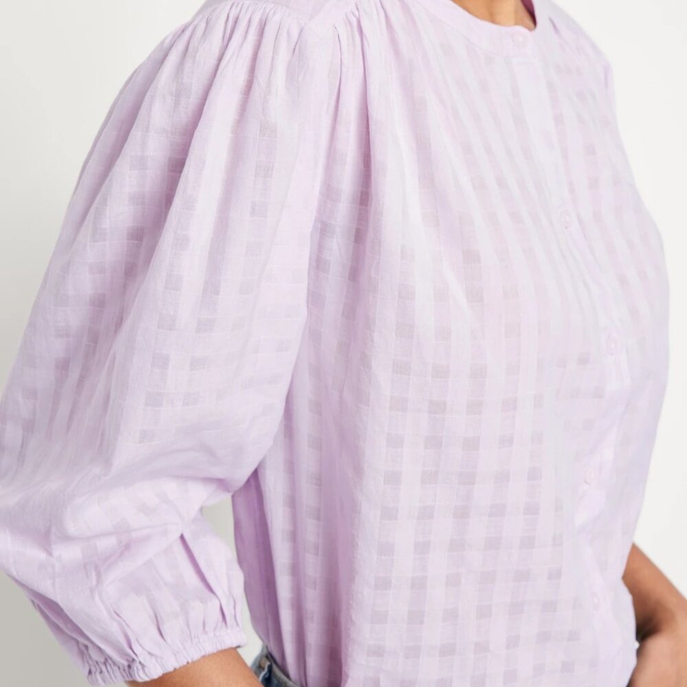 Old Navy Lilac Button-Down Lightweight Dobby Blouse